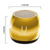 Fashionit U Speakers Micro Bluetooth Computer Speaker 2-Pack Bundle with Matching Speaker, Built-in Mic & Selfie Remote Control, for Workspace, Desktop, Laptop, Mobile, Tablet, PC - Mirror Gold view 3