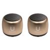 Fashionit U Speakers Micro Bluetooth Computer Speaker 2-Pack Bundle with Matching Speaker, Built-in Mic & Selfie Remote Control, for Workspace, Desktop, Laptop, Mobile, Tablet, PC - Gold view 1