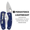 Spyderco Persistence Lightweight Folding Pocket Knife with 2.75 Inch CPM S35VN Steel Blade and Blue FRN Handle - PlainEdge - C136PBL view 2