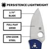 Spyderco Persistence Lightweight Folding Pocket Knife with 2.75 Inch CPM S35VN Steel Blade and Blue FRN Handle - PlainEdge - C136PBL view 3