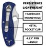 Spyderco Persistence Lightweight Folding Pocket Knife with 2.75 Inch CPM S35VN Steel Blade and Blue FRN Handle - PlainEdge - C136PBL view 4