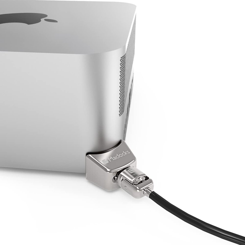 Compulocks Mac Studio Ledge Lock Adapter with Keyed Cable Lock - Secure Your Mac Studio with Durable Silver Locking Solution - Perfect for Home & Office Use