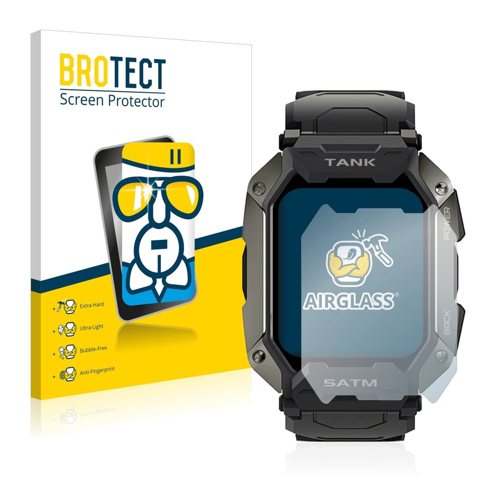 Bedifol BROTECT AirGlass Glass Screen Protector for Kospet Tank M1, Extra-Hard, Ultra-Light, Screen Guard