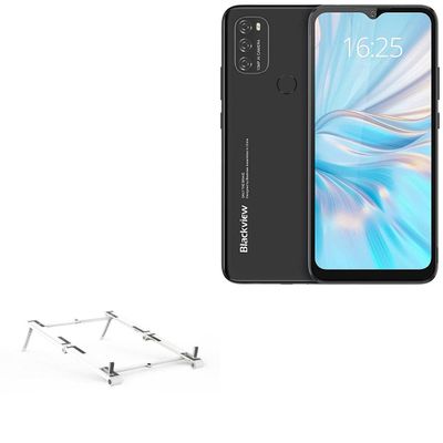 BoxWave Stand and Mount Compatible with Blackview A70 - Pocket Aluminum Stand 3-in-1, Portable Multi Angle Viewing Riser - Metallic Silver