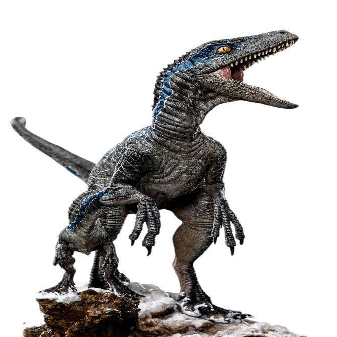 Iron Studios Collectible Statue Blue and Beta Deluxe - Jurassic World: Dominion - Art Scale 1/10 Polystone Multicolor 7.8 inches