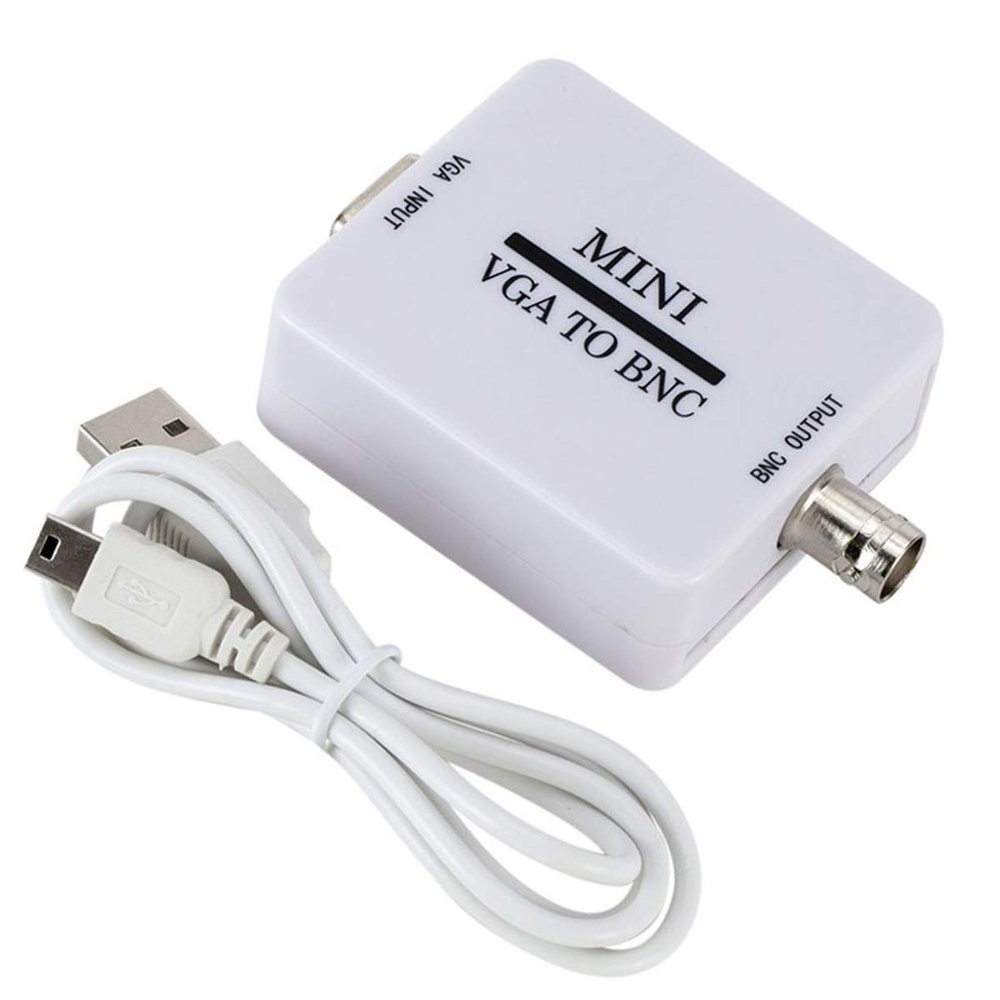 Mini HD 1080P VGA to BNC Video Converter, Auto NTSC/PAL Detection, USB Powered Adapter for Surveillance, Video Conferencing, Home Theater