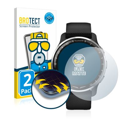 Bedifol 2X BROTECT Flex Matte Full-Cover Screen Protector for Garmin D2 Air X10, All-Round Protection, Anti-Glare, Self-Healing