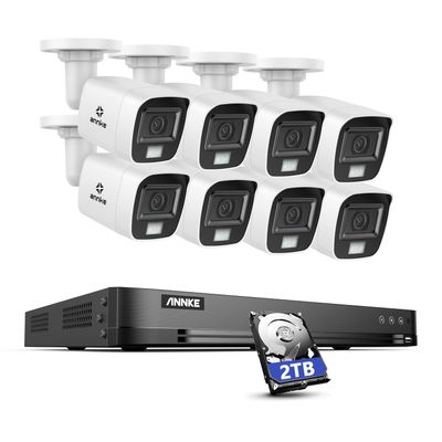 ANNKE 4K Ultra Clear Security System 16 CH Wired AI DVR with 8pcs 8MP CCTV Cameras, EXIR Night Vision, Human & Vehicle Detection, Smart Color Night Vision for Outdoor Use, 2TB Hard Drive Included