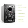 Kanto YU6MB 200W Bookshelf Speakers with Bluetooth - Matte Black (Pair) with Kanto SP26PLW 26" Fixed-Height Stands for Bookshelf Speakers - White (Pair) (2022) view 4