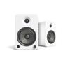 Kanto YU6MW 200W Bookshelf Speakers with Bluetooth - Matte White (Pair) with Kanto SP26PLW 26" Fixed-Height Stands for Bookshelf Speakers - White (Pair) (2022) view 2