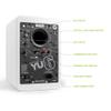 Kanto YU6MW 200W Bookshelf Speakers with Bluetooth - Matte White (Pair) with Kanto SP26PLW 26" Fixed-Height Stands for Bookshelf Speakers - White (Pair) (2022) view 4