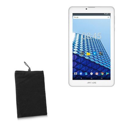 BoxWave Case Compatible with Archos Access 70 WiFi - Velvet Pouch, Soft Velour Fabric Bag Sleeve with Drawstring - Jet Black