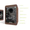 Kanto YU6WALNUT 200W Bookshelf Speakers with Bluetooth - Walnut (Pair) with Kanto SP26PL 26" Fixed-Height Stands for Bookshelf Speakers - Black (Pair) (2022) view 4