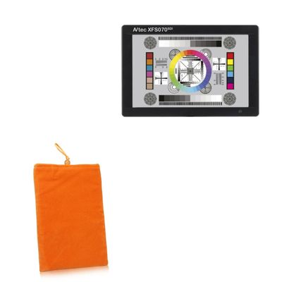 BoxWave Case Compatible with Avtec AVT-XFS070SDI - Velvet Pouch, Soft Velour Fabric Bag Sleeve with Drawstring - Bold Orange