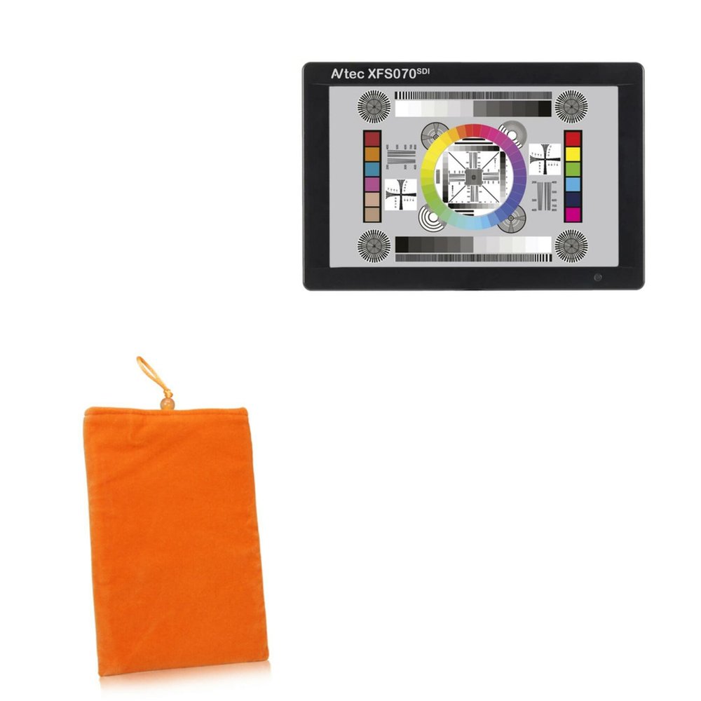 BoxWave Case Compatible with Avtec AVT-XFS070SDI - Velvet Pouch, Soft Velour Fabric Bag Sleeve with Drawstring - Bold Orange