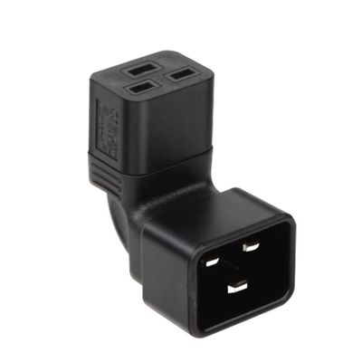Toptekits Elbow Plug C19 to C20 Power Converter Travel Adapter,IEC C20 to 90-Degree Angle C19 Electrical Adapter Right Angle IEC Connector (C20 to 90 Degree C19 Adapter)