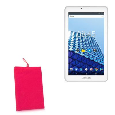 BoxWave Case Compatible with Archos Access 70 WiFi - Velvet Pouch, Soft Velour Fabric Bag Sleeve with Drawstring - Cosmo Pink