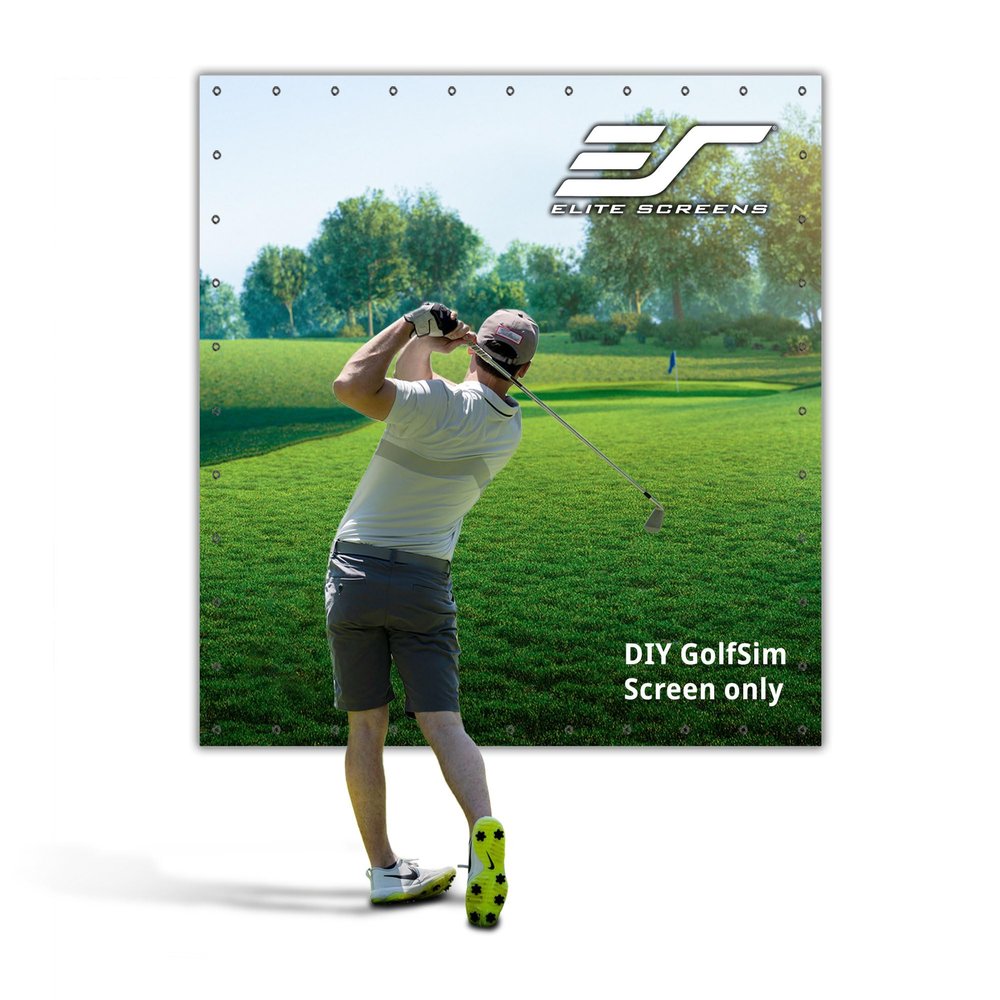 Elite Screens GolfSim DIY, 10'x10' Impact Projector Screen for Golf/Multi-Sport Simulation Screen with Metal Grommets. Folded Packing, DIY10X10-IPW1145-F