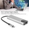 Type C Hub 5 in 1, 4K HDMI Type C to HDTV Adapter Docking Station, Supports Super High Speed, 1 x RJ45, 1 x Type C, 1 x HDMI, 2 x USB view 2