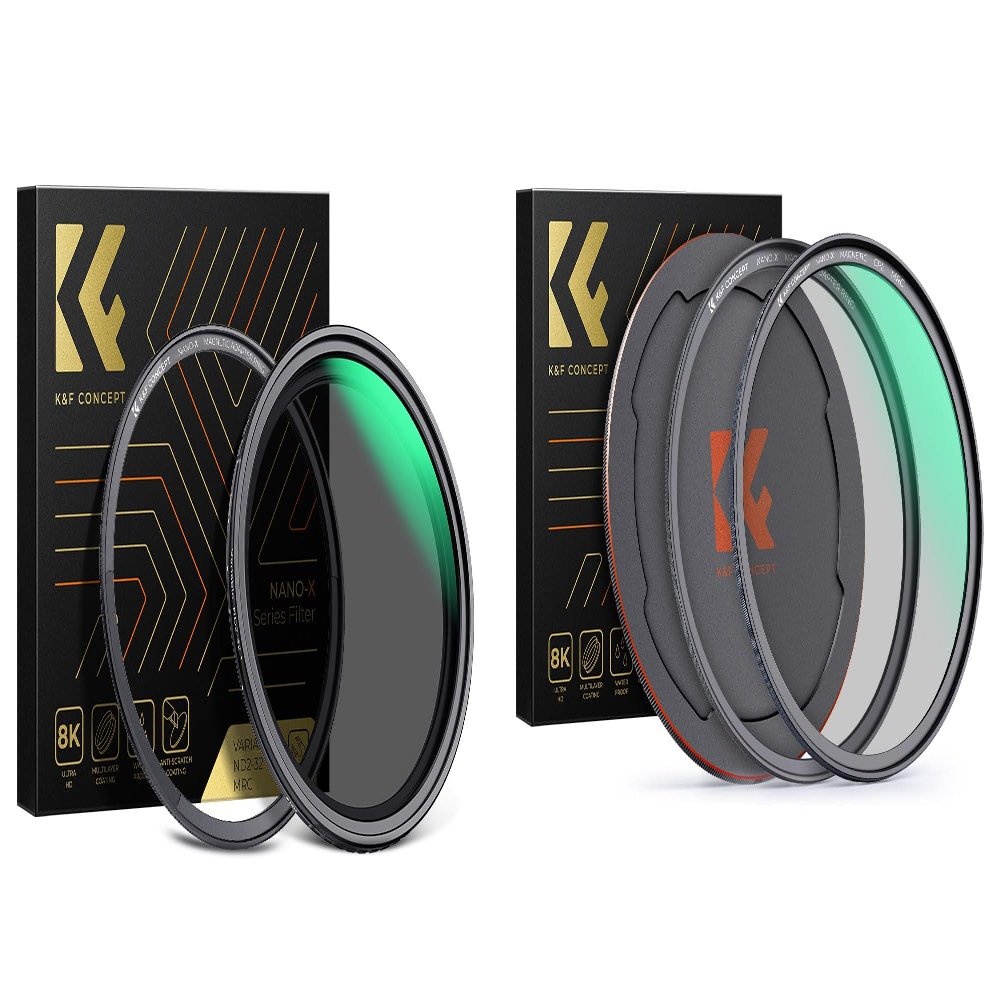 72mm Magnetic Variable ND2-32 & CPL Lens Filters Kit (2 Pcs) 1-5 Stops Variable ND Polarizing Filter with 28 Layer Coated (Nano-X Series)