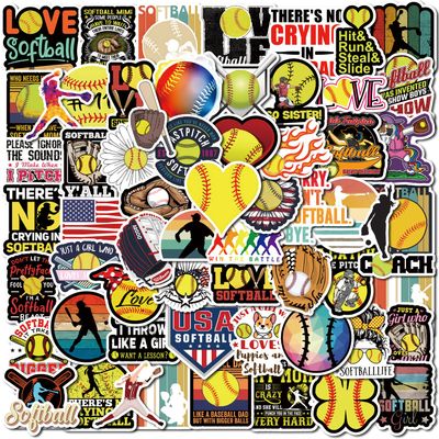 103PCS Softball Accessories Gifts - Waterproof Vinyl Stickers for Water Bottle, Hydro Flask, Laptop, Guitar, Skateboard, Phone, Cup, Luggage