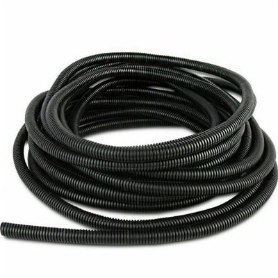 Split Loom Tubing Wire Conduit, Black Corrugated Wire Tube Cable Protection Pipe Cable Tidy Tube for TV Cables, Electric Wire, Garden Lights (OD 10mm, 3 Metres)