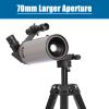 Maksutov-Cassegrain Telescope, Mak70 Telescopes for Adults Kids 1000mm Focal Length 70mm Objective Lens, Beginners Astronomy Telescope with Slow Motion Gimbal Tripod view 3