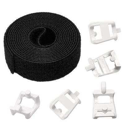 MIYOLO 5-Pack Plastic Saddle Tie Kit with Velcro for Cable Management, Ideal for Use in Structured Media Centers, Model 49605-AST