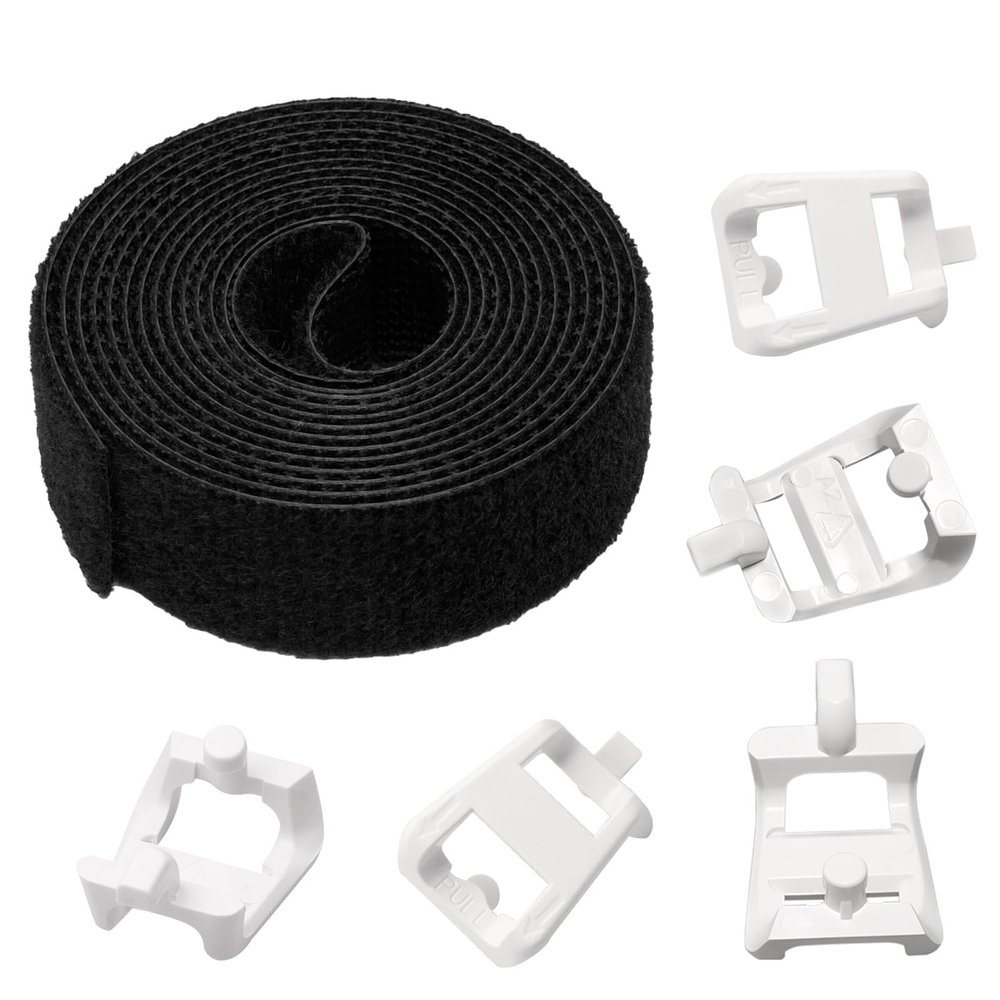 MIYOLO 5-Pack Plastic Saddle Tie Kit with Velcro for Cable Management, Ideal for Use in Structured Media Centers, Model 49605-AST