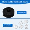 MIYOLO 5-Pack Plastic Saddle Tie Kit with Velcro for Cable Management, Ideal for Use in Structured Media Centers, Model 49605-AST view 2