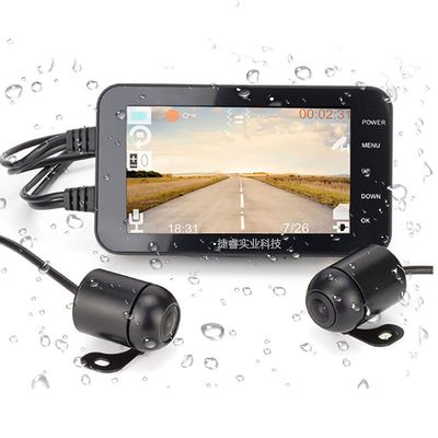 4" FHD1080P Motorcycle Dual Camera DVR Dash Cam Dual-Track Front Rear Recorder Motorbike Electronics Moto Waterproof