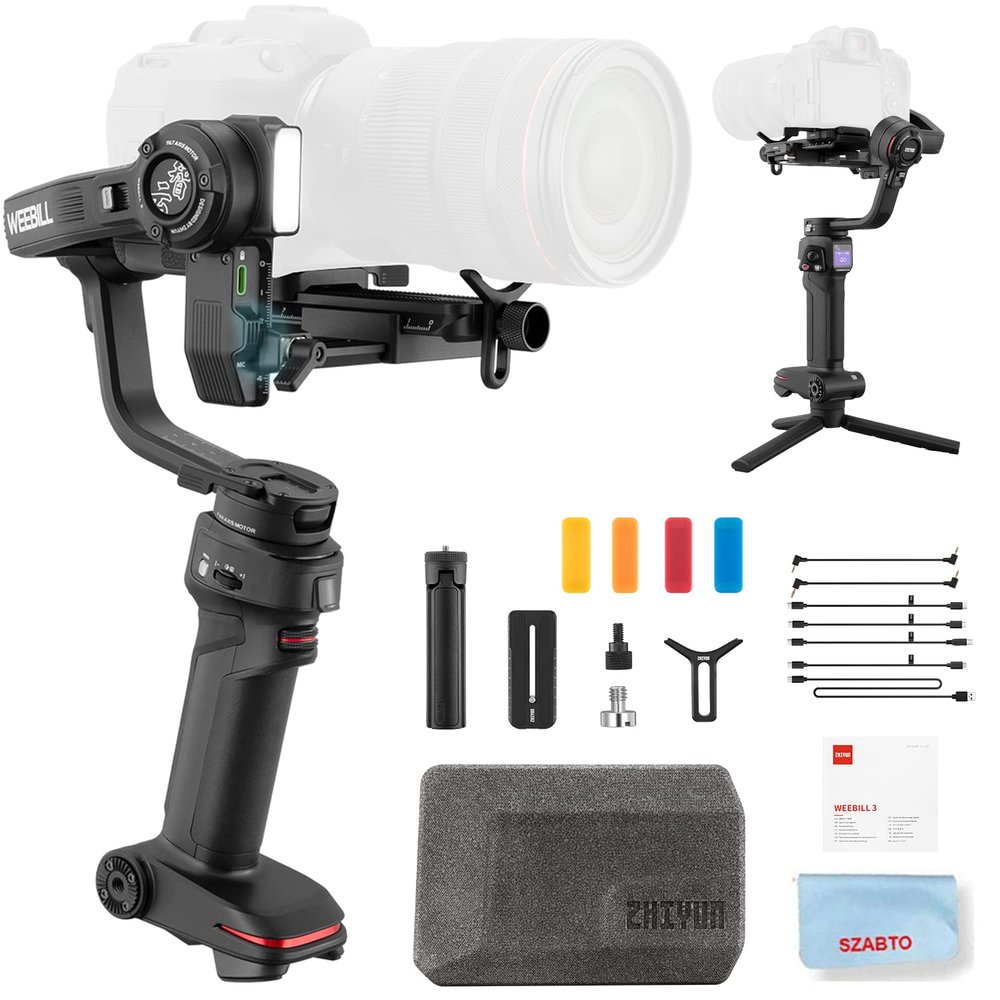 Zhiyun Weebill 3 Camera Stabilizer,Gimbal Stabilizer 3-Axis for Mirrorless & DSLR Camera,DSLR Gimbal,Compatible with Sony/Canon/Panasonic/Nikon/Fujifilm,Fill Light & Mic Integration