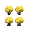 FAVOMOTO 4pcs Creative Ceramic Drawer Knobs Shell Design Yellow Pull Handles for Cabinets Wardrobes and Furniture Unique Style and Construction view 1