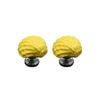 FAVOMOTO 4pcs Creative Ceramic Drawer Knobs Shell Design Yellow Pull Handles for Cabinets Wardrobes and Furniture Unique Style and Construction view 3