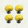 FAVOMOTO 4pcs Creative Ceramic Drawer Knobs Shell Design Yellow Pull Handles for Cabinets Wardrobes and Furniture Unique Style and Construction view 4