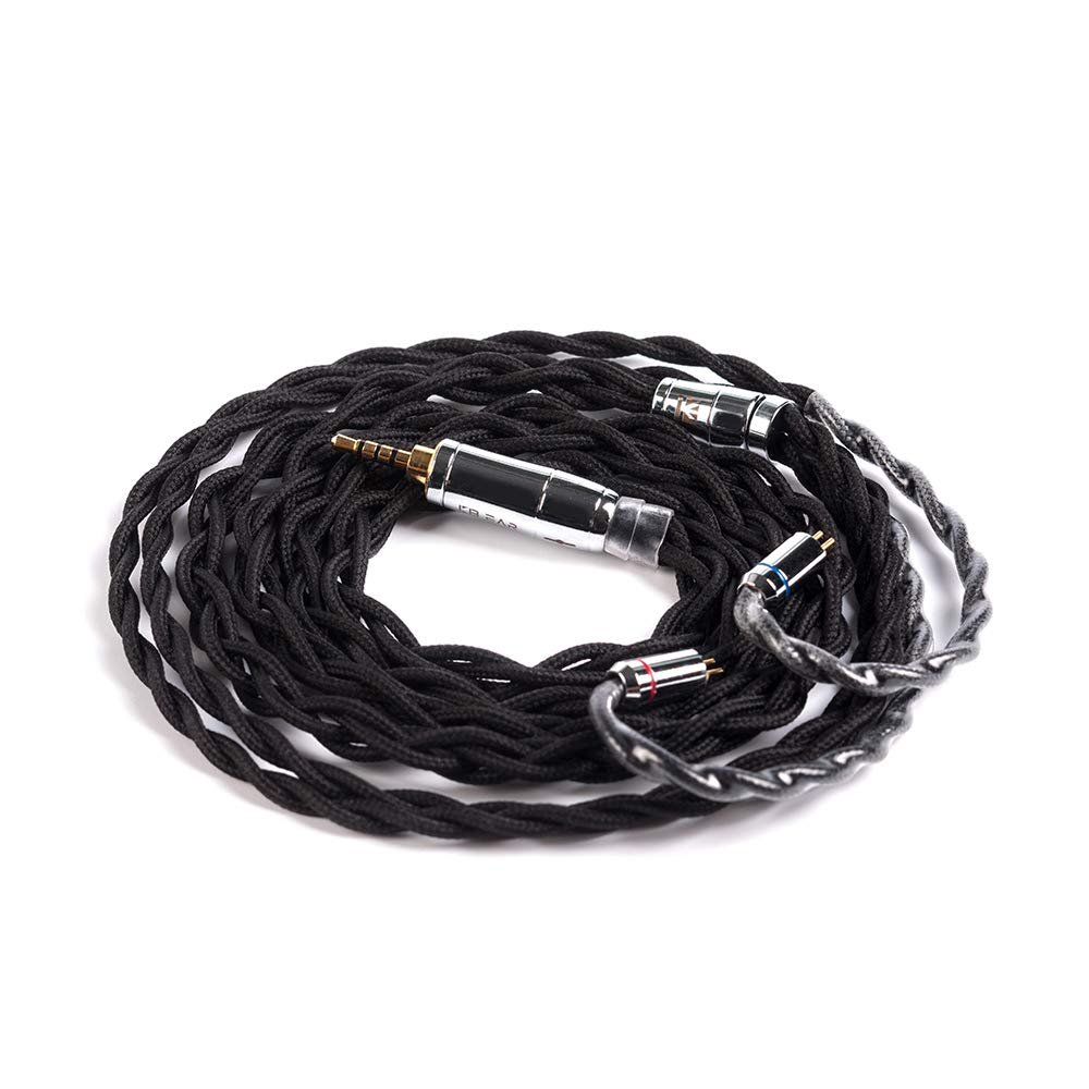 4 Core 2PIN Earphone Cable-KBEAR [Smooth] Upgrade Cable, 5N UPOCC Singel Crystal Copper Cable, IEM Detachable Cable with2.5mm Plug, Suit for AS06 AS10 ZS10 I3Pro Starsea Aurora (2PIN, 2.5Black)