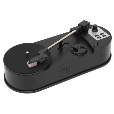 Dilwe Turntable Record Player, Mini Portable USB to MP3 Converter, Vintage Player Support 33,45 PRM, with 3.5mm Stereo,USB, Memory Card Slot for Music Lovers(to MP3)