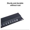 1U Cable Management Rack with Mounting Screws, 12 Slot/24 Port Metal Finger Duct Wire Organizer with Cover view 3