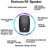 Technical Pro 1500 Watts 10'' Two Way ABS Molded Active Bluetooth Loudspeaker with Built-in Amplifier, LCD Display, USB/SD Card Inputs, Remote Control, Carry Handles for Home and Party view 4
