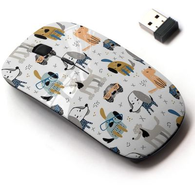 2.4G Wireless Mouse with Cute Pattern Design for All Laptops and Desktops with Nano Receiver - Childish Funny Creative