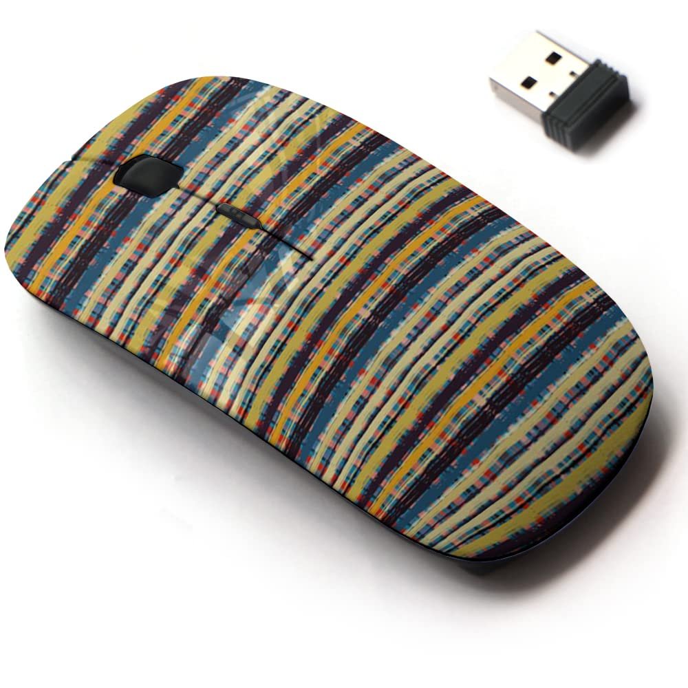 2.4G Wireless Mouse with Cute Pattern Design for All Laptops and Desktops with Nano Receiver - Brushed Watercolor Brush