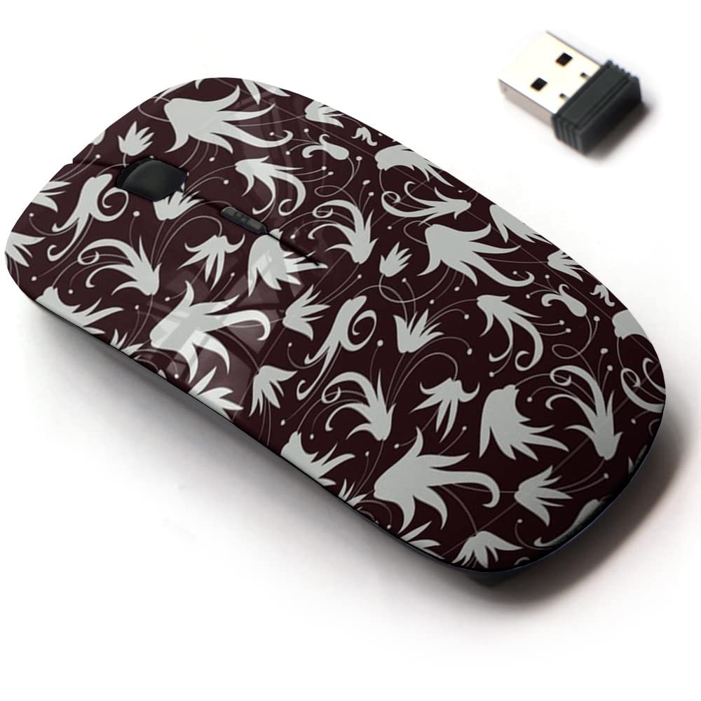 2.4G Wireless Mouse with Cute Pattern Design for All Laptops and Desktops with Nano Receiver - Floral