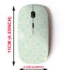 2.4G Wireless Mouse with Cute Pattern Design for All Laptops and Desktops with Nano Receiver - Beige Blue Green Geometric view 2