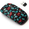 2.4G Wireless Mouse with Cute Pattern Design for All Laptops and Desktops with Nano Receiver - Baby Dinosaur Animal view 1
