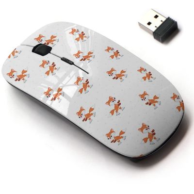 2.4G Wireless Mouse with Cute Pattern Design for All Laptops and Desktops with Nano Receiver - Christmas Image Little