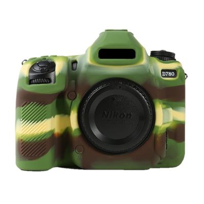 Camera Case Bag Soft Silicone Camouflage Green Shockproof Armor Skin Body Cover Protector for Nikon D780 DSLR camera