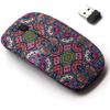 2.4G Wireless Mouse with Cute Pattern Design for All Laptops and Desktops with Nano Receiver - Ethnic Tribal Festive Fabric view 1
