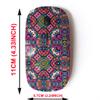 2.4G Wireless Mouse with Cute Pattern Design for All Laptops and Desktops with Nano Receiver - Ethnic Tribal Festive Fabric view 2