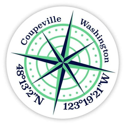 Coupeville Washington 2-Inch Vinyl Decal Sticker Latitude Longitude Compass Design