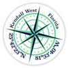 Kendall West Florida 2-Inch Vinyl Decal Sticker Latitude Longitude Compass Design view 1